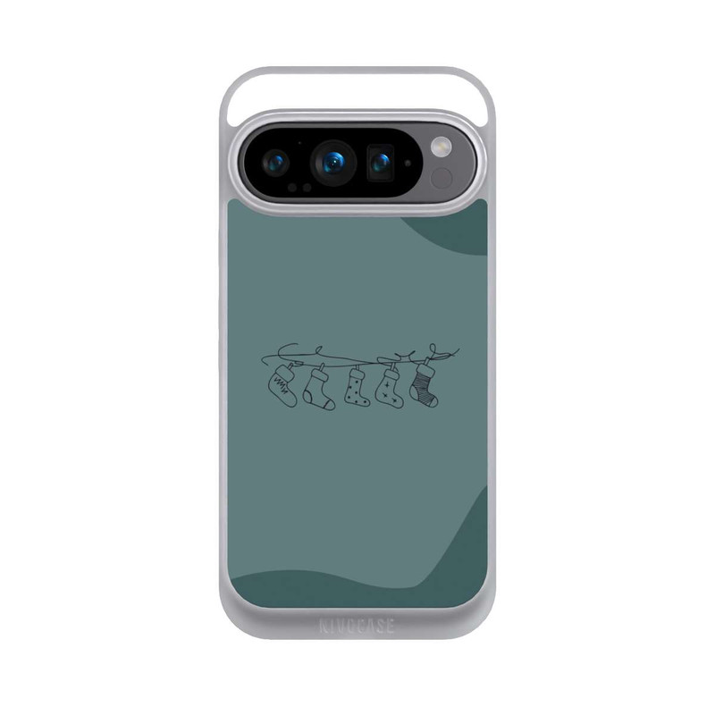 Pixel 9 Pro NIVOpure Christmas stockings line art minimalistic