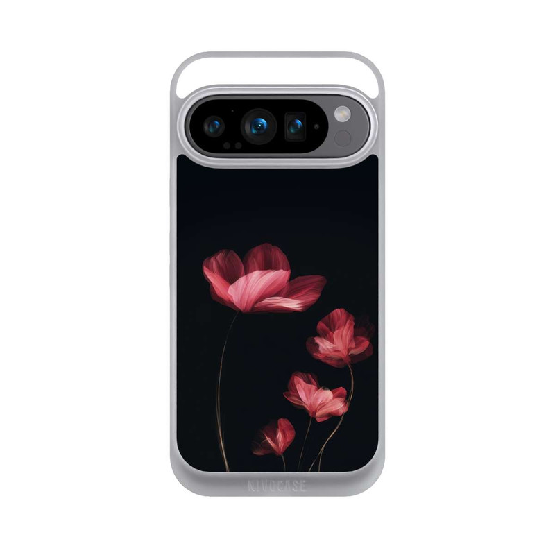 Pixel 9 Pro NIVOpure Burgunder Blüten schwarz