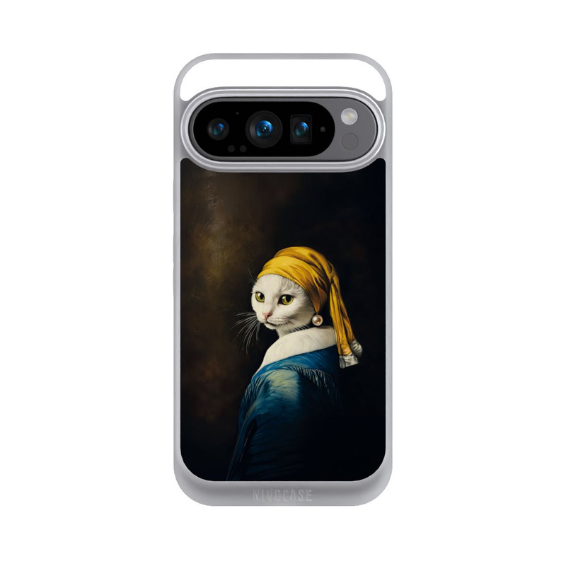 Pixel 9 Pro NIVOpure Girl with pearl earring as a white cat with AI