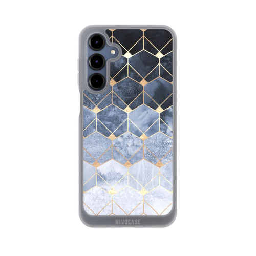 Samsung Galaxy A16 5G NIVOpure Blaue Sechsecke und Diamanten Golddruck