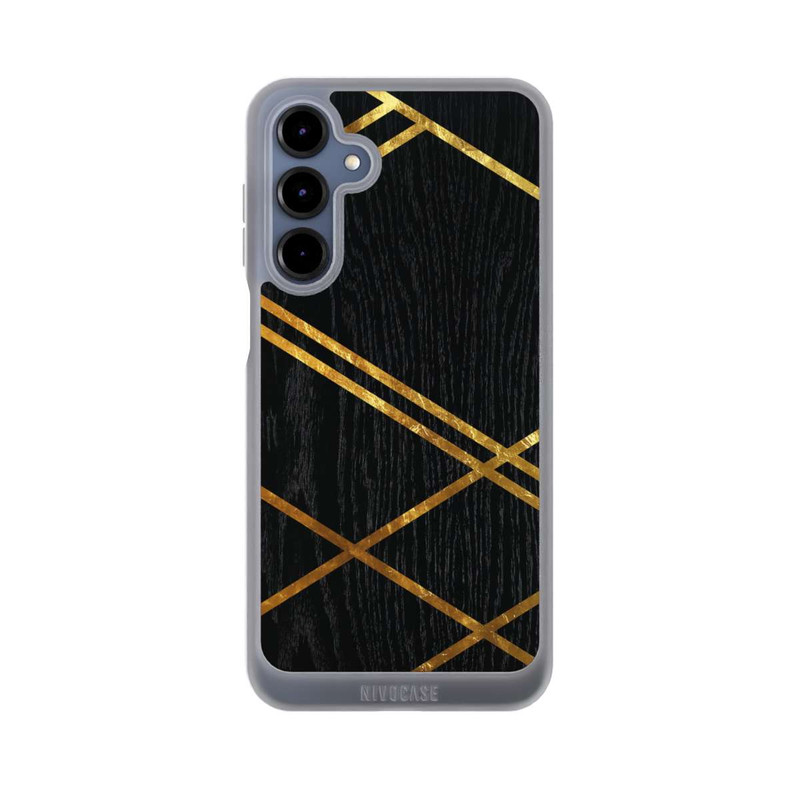 Galaxy A16 5G NIVOpure Schwarzes geometrisches Muster Goldene Streifen