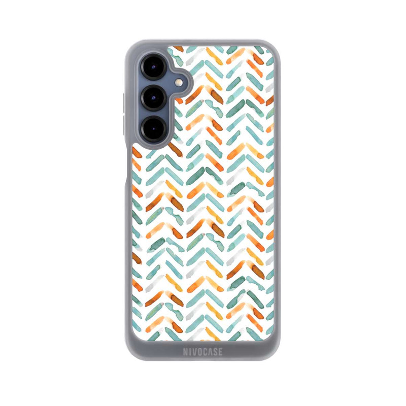 Galaxy A16 5G NIVOpure Elegantes Herbstchevron Blau Orange