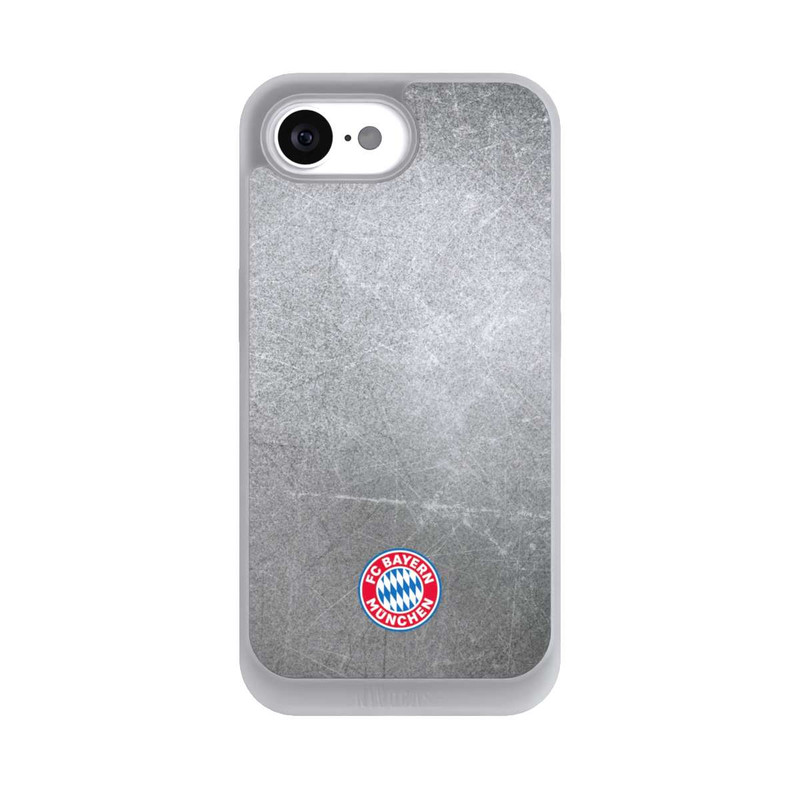 iPhone 16e NIVOpure Logo FCB Classique Petit - Coloré sur Fond Métallique