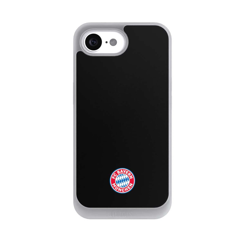 iPhone 16e NIVOpure Logo FCB Classique Petit - Coloré sur Fond Noir
