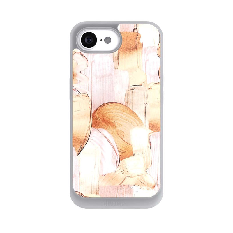 iPhone 16e NIVOpure White/Gold Brush Pattern