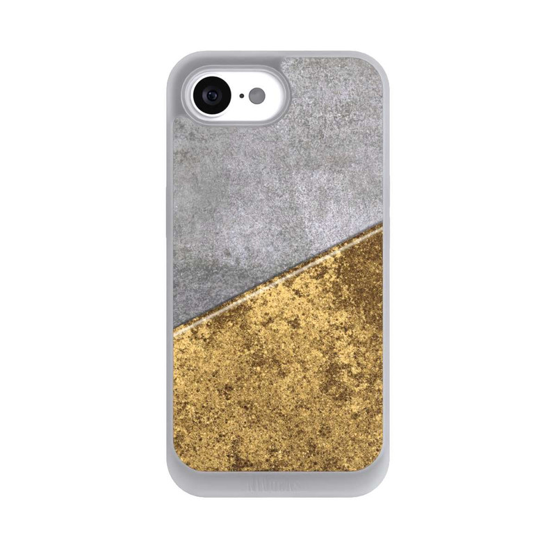 iPhone 16e NIVOpure Aspect béton et or