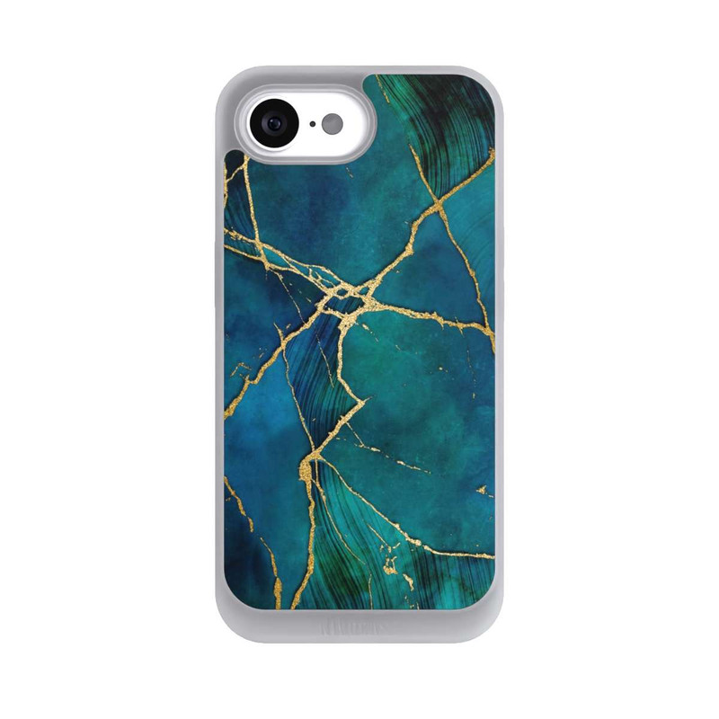 iPhone 16e NIVOpure Mineral glamour blue gold look