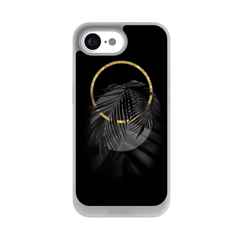 iPhone 16e NIVOpure Feuille tropicale noire