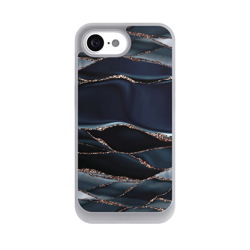 iPhone 16e NIVOpure Rayures Gris Foncé Look Doré