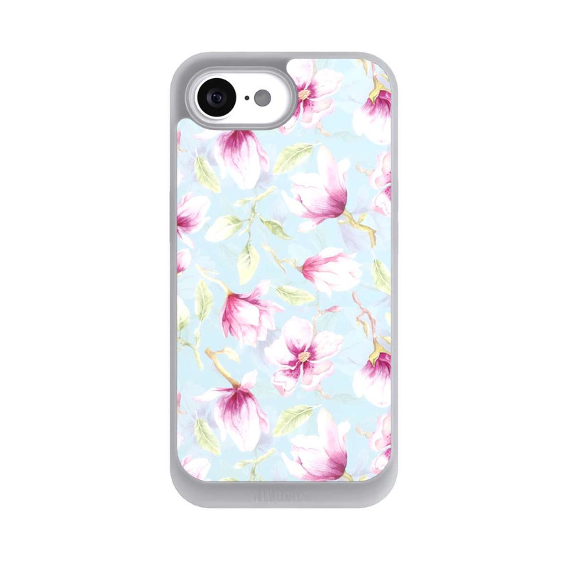 iPhone 16e NIVOpure Magnolien auf Blau