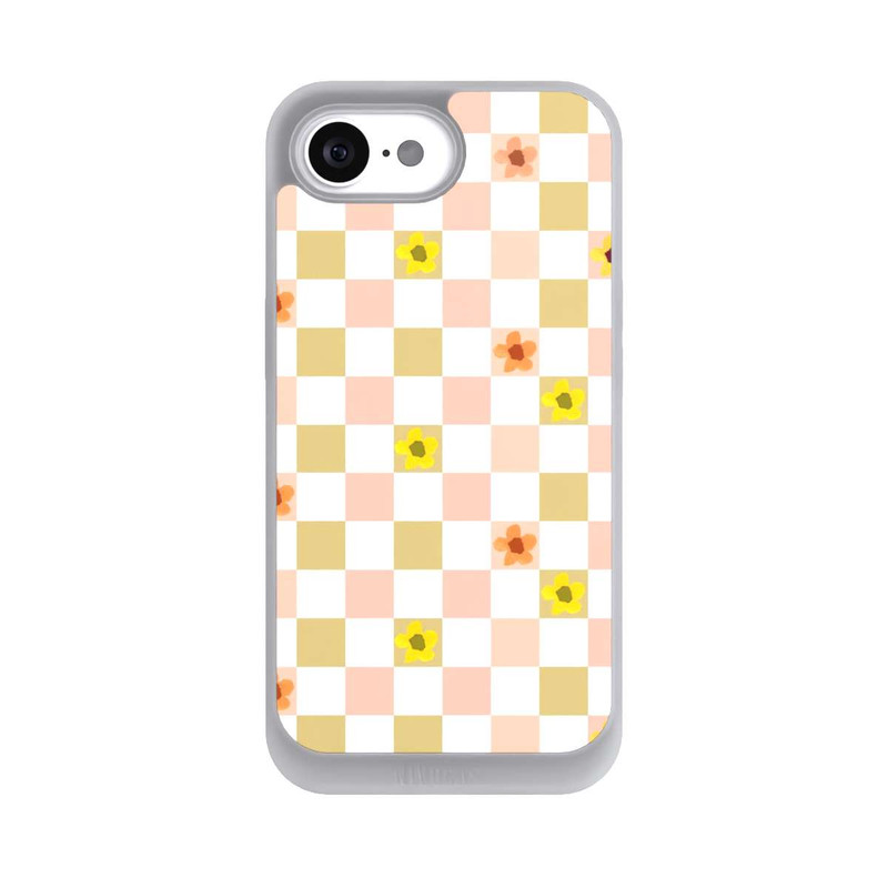 iPhone 16e NIVOpure Chèques Fleurs Pastel Nostalgiques