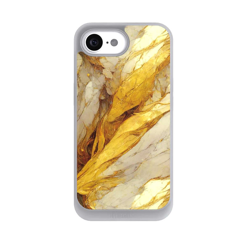 iPhone 16e NIVOpure Weiße Marmor-Golddruckschichten
