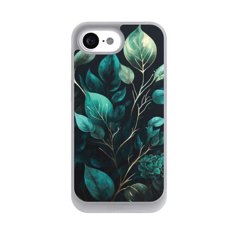 iPhone 16e NIVOpure Eucalyptus Fond Sombre avec IA