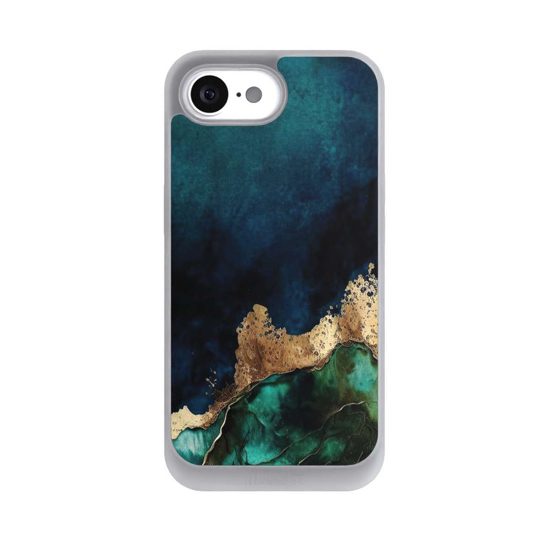 iPhone 16e NIVOpure Petrolblau mit Gold