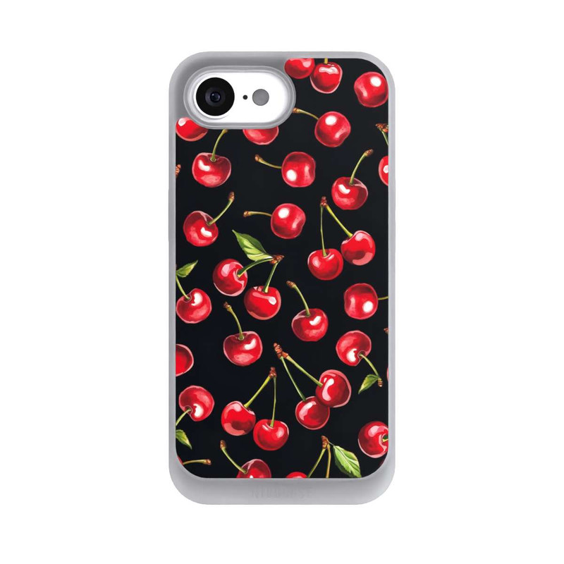 iPhone 16e NIVOpure Cherry Pattern Black with AI