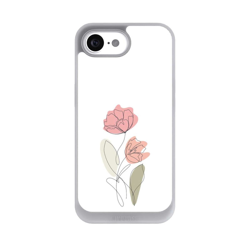 iPhone 16e NIVOpure Flower Line Art Red