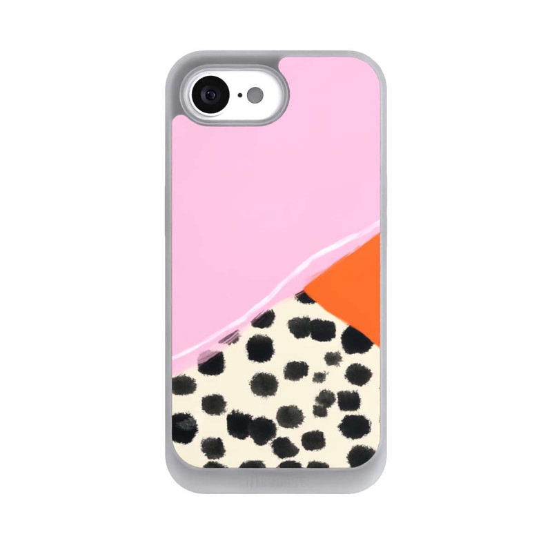 iPhone 16e NIVOpure Pink and Orange Modern Art with Dots