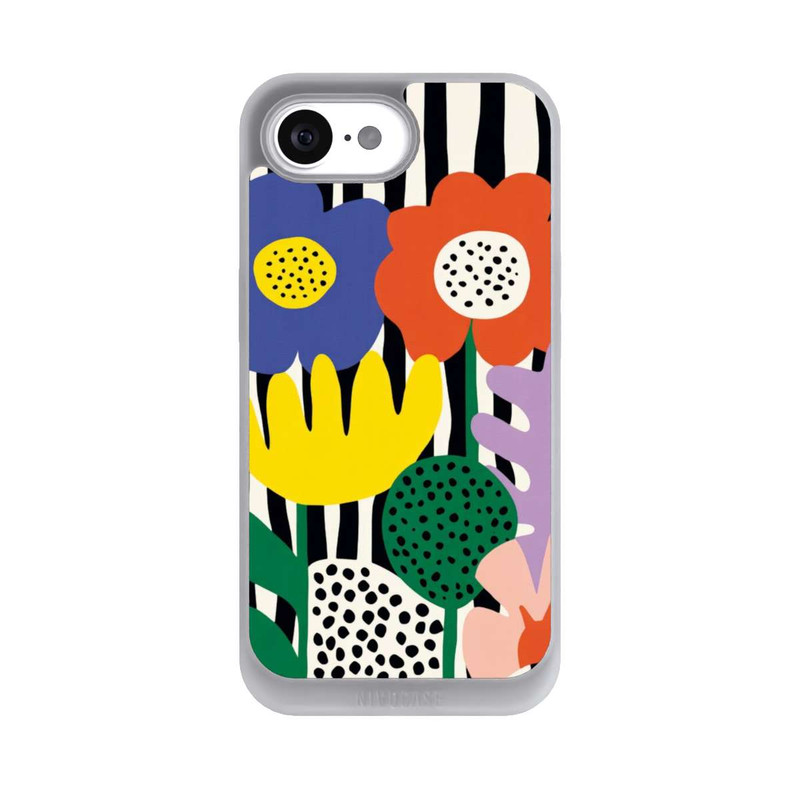 iPhone 16e NIVOpure Flowers Striped Background