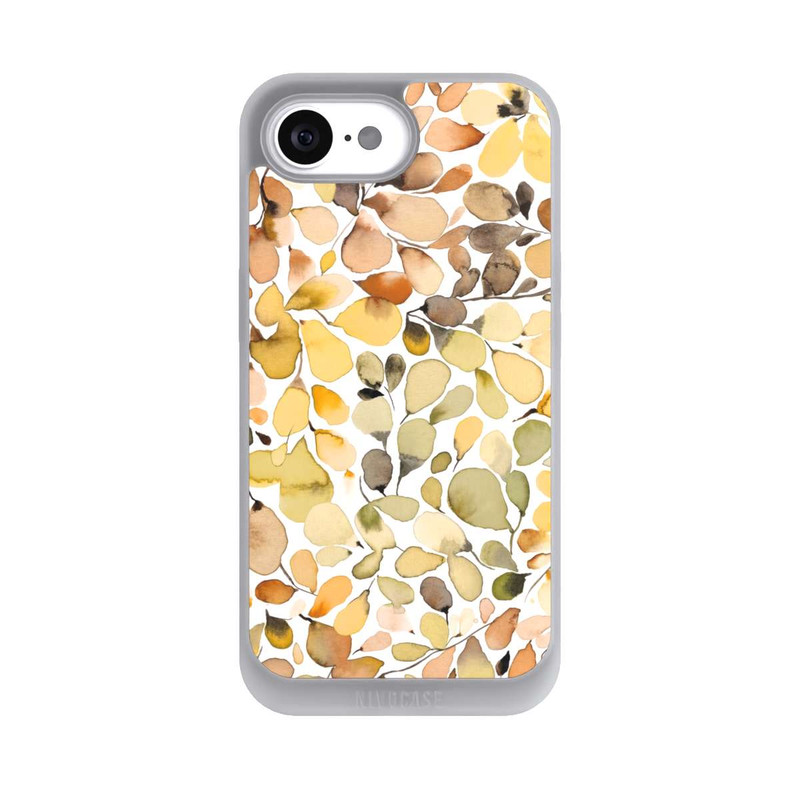 iPhone 16e NIVOpure Eukalyptus Aquarellblätter Braun Herbst