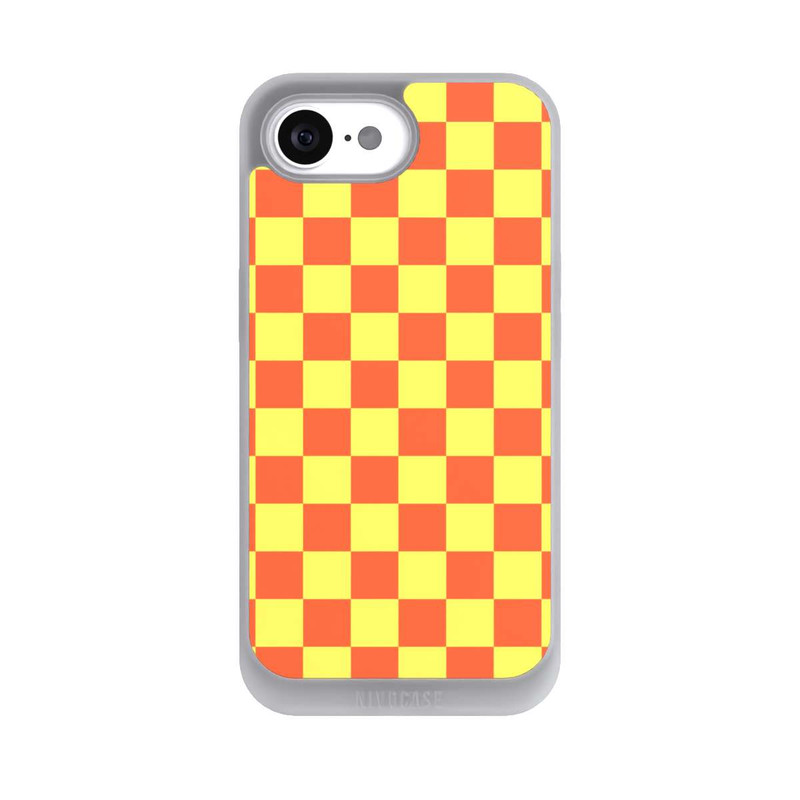 iPhone 16e NIVOpure Checked Pattern Yellow Orange
