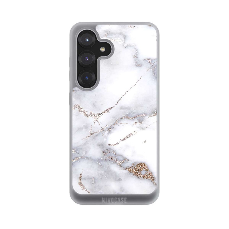 Galaxy S25 NIVOpure Silberglitzer Marmorlook