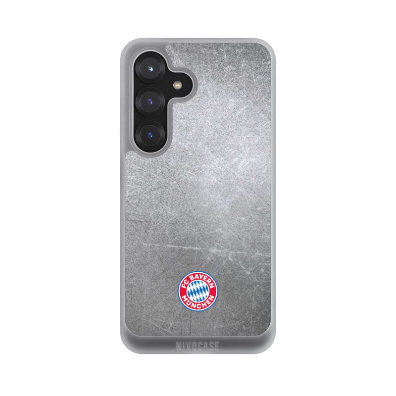 Galaxy S25 NIVOpure Klassisches FCB Logo Klein - Bunt auf Metalllook