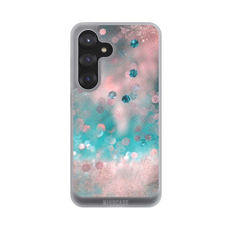 Galaxy S25 NIVOpure Türkis-glamouröser Glitzerlook