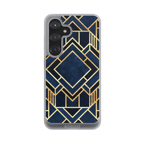 Samsung Galaxy S25 NIVOpure Kunst Deko Blau Golddruck