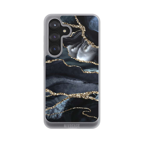 Samsung Galaxy S25 NIVOpure Dunkler Marmor Gold Glitzerlook