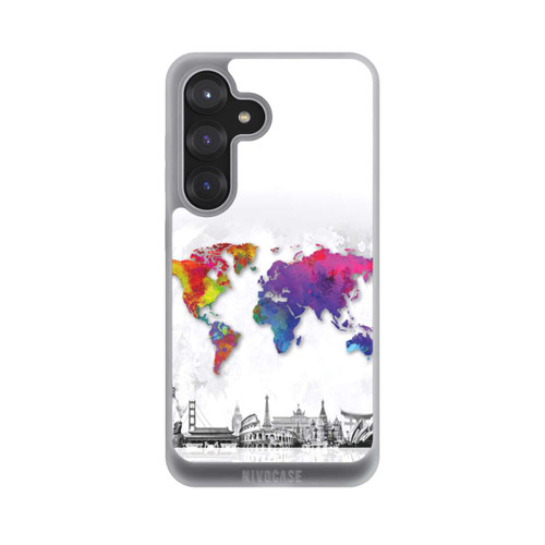Samsung Galaxy S25 NIVOpure Weltkarte mit Skyline