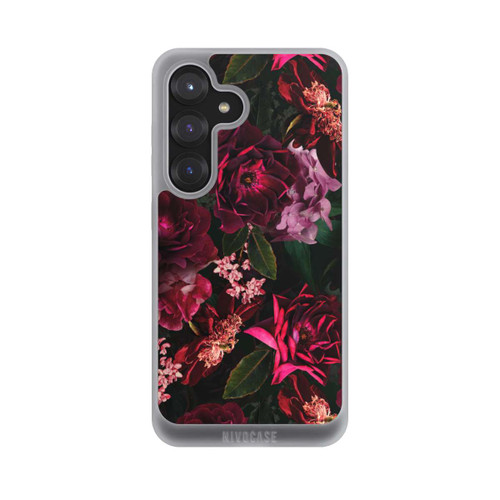 Samsung Galaxy S25 NIVOpure Dunkle romantische Vintage Rosen und Pfingstrosen