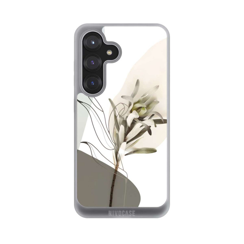 Galaxy S25 NIVOpure Boho Line Art Olivgrün