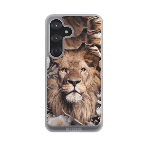 Samsung Galaxy S25 NIVOpure Löwe Blumenrahmen Beige