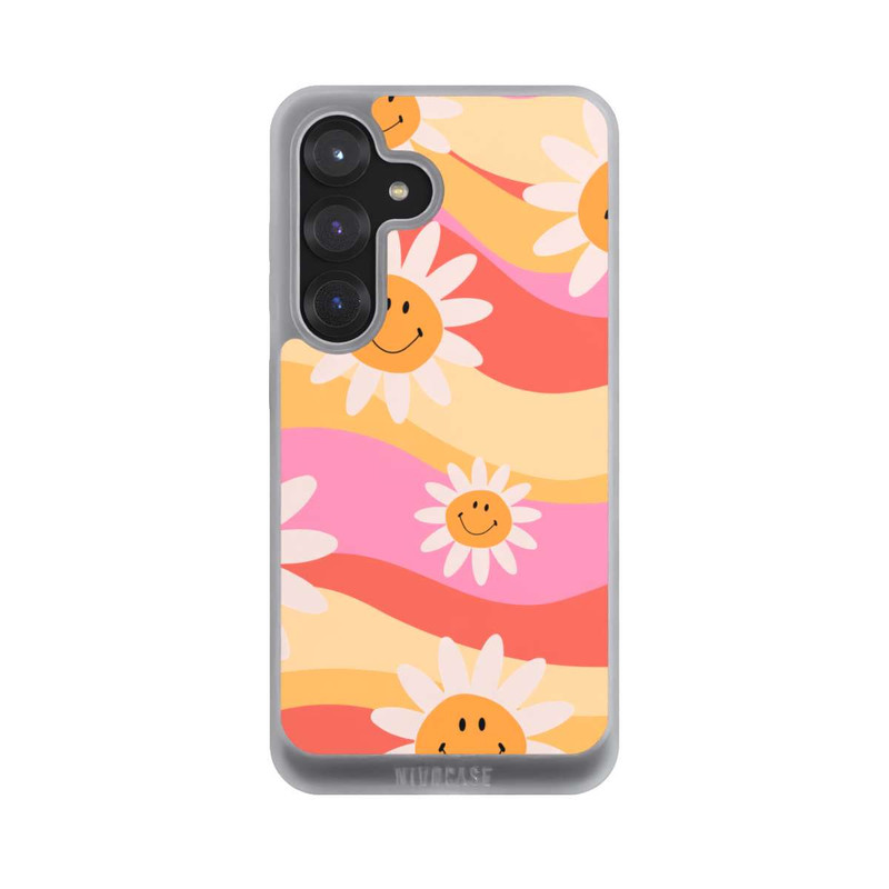 Galaxy S25 NIVOpure Retro Smiles Orange Colorful