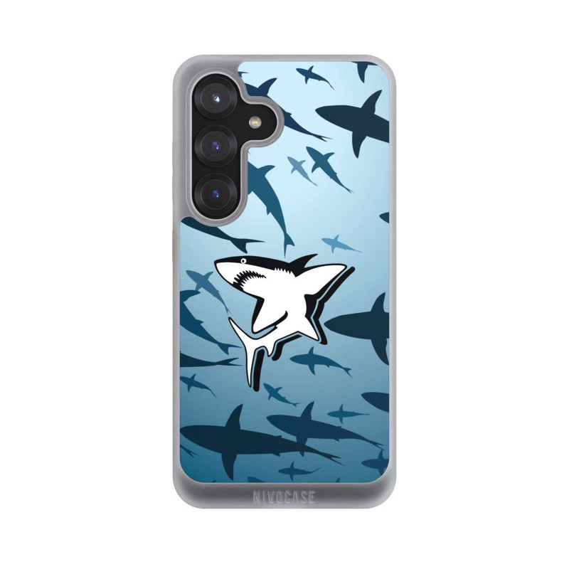 Galaxy S25 NIVOpure Haie Muster Blau