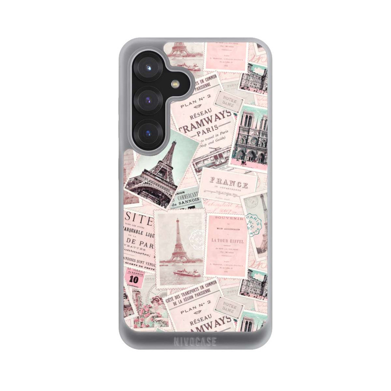 Galaxy S25 NIVOpure Vintage Paris Postcards Pattern