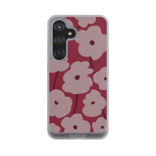 Samsung Galaxy S25 NIVOpure Minimalistische Blumen Bordeaux