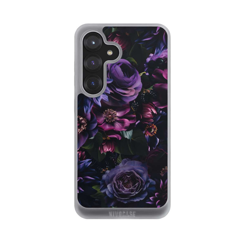 Galaxy S25 NIVOpure Dark Purple Flowers