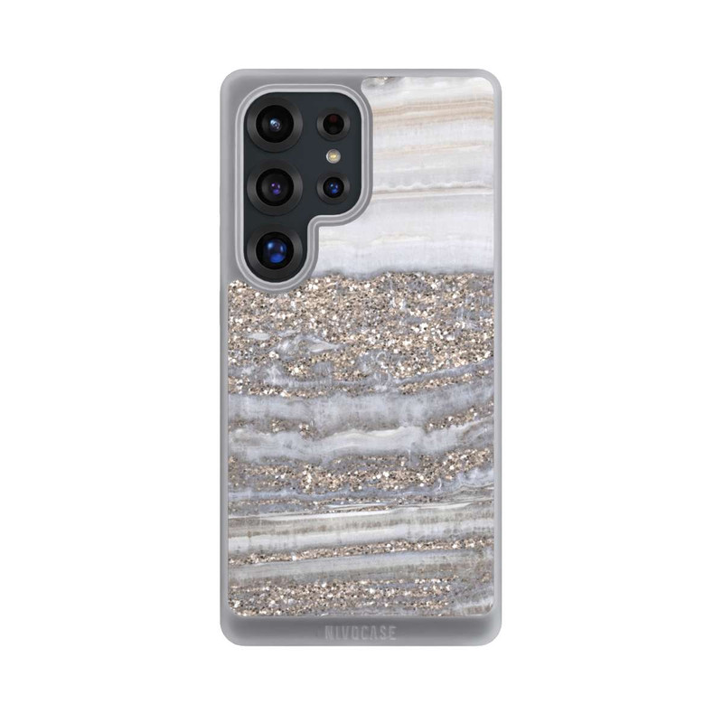 Galaxy S25 Ultra NIVOpure White Glitter Marble Look