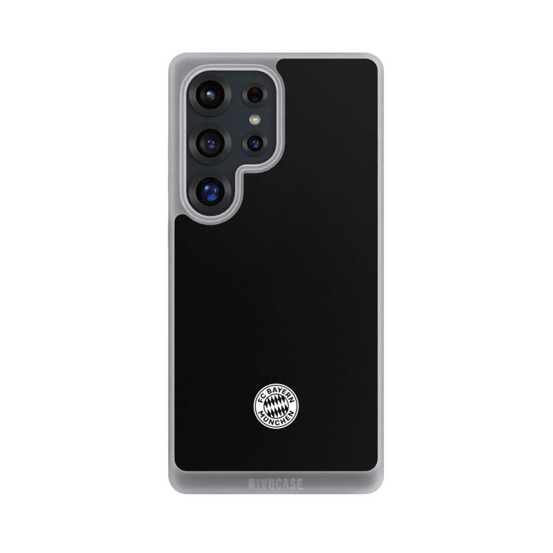 Galaxy S25 Ultra NIVOpure Logo FCB Classique Petit - Blanc sur Fond Noir