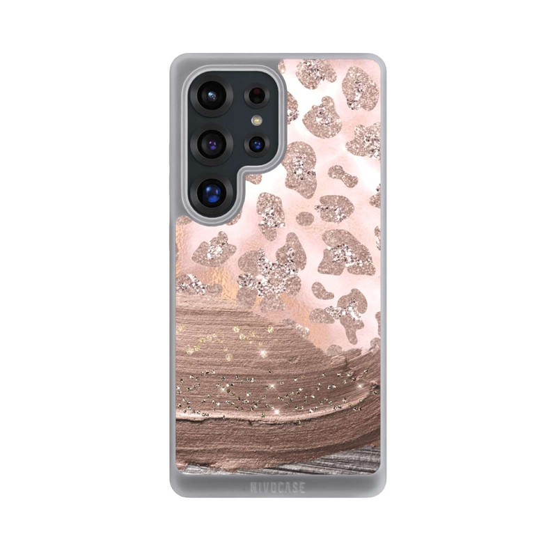 Galaxy S25 Ultra NIVOpure Silberner Leoparden Glitzerlook