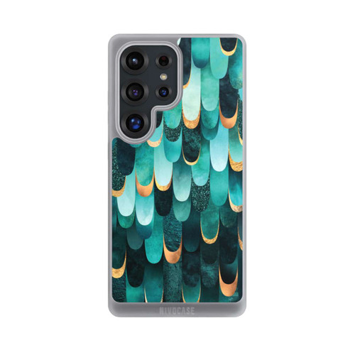 Samsung Galaxy S25 Ultra NIVOpure Imprimé or turquoise à plumes