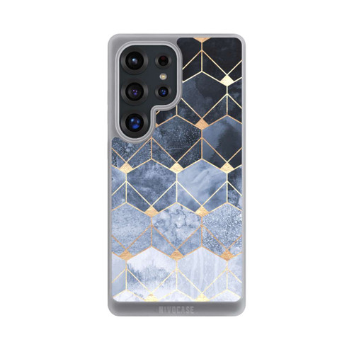 Samsung Galaxy S25 Ultra NIVOpure Impression Or Hexagones Bleus Et Diamants