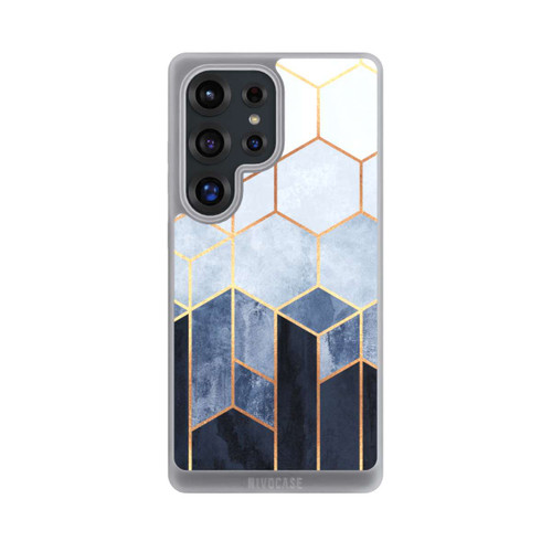 Samsung Galaxy S25 Ultra NIVOpure Impression d'or d'hexagones bleus doux