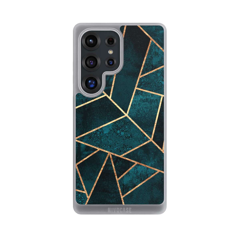 Galaxy S25 Ultra NIVOpure Tief Blaugrün Stein Gold Druck