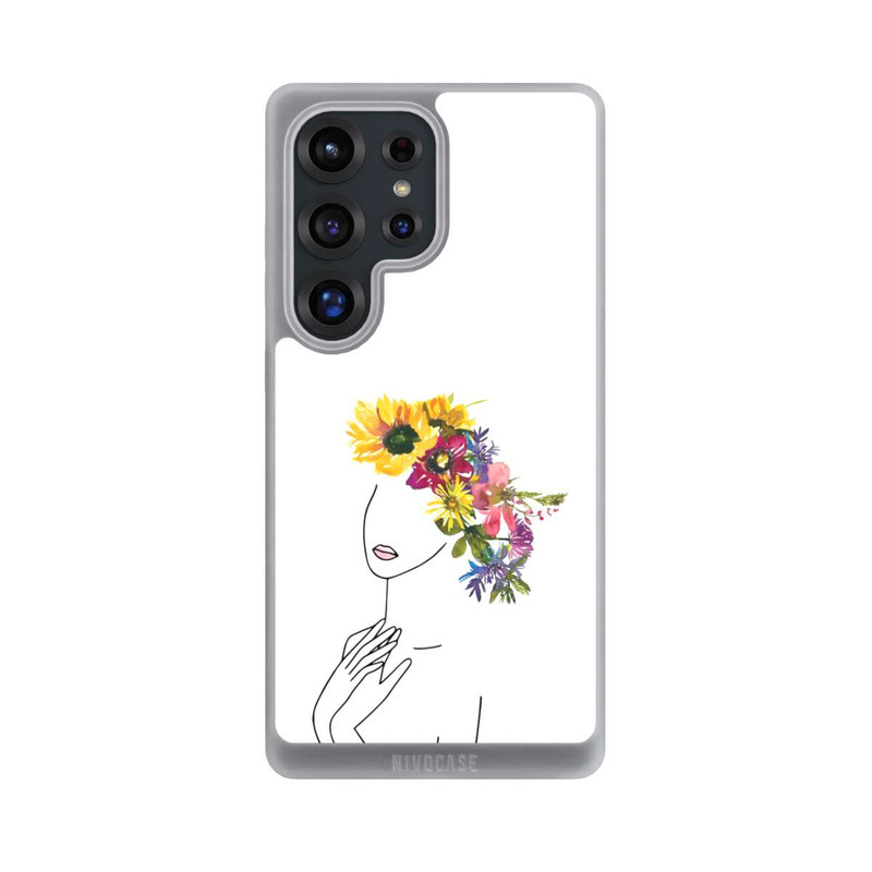 Galaxy S25 Ultra NIVOpure Line Art Frau mit Blumenkrone