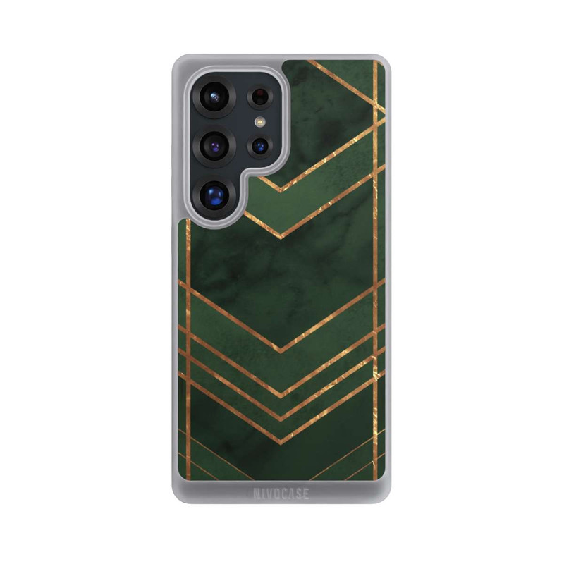 Galaxy S25 Ultra NIVOpure Dunkelgrün gemustert Goldene Streifen