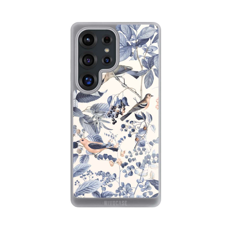 Galaxy S25 Ultra NIVOpure Vögel und Beeren in Beige