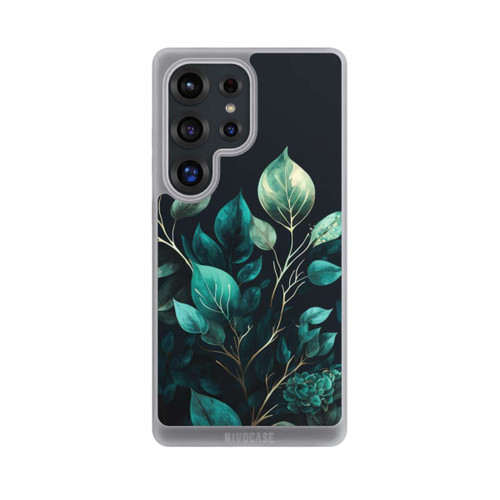 Samsung Galaxy S25 Ultra NIVOpure Grüne Eukalyptus Blätter mit dunklem Hintergrund mit KI
