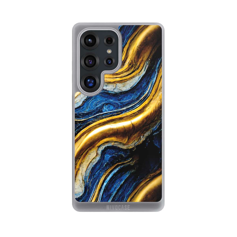 Galaxy S25 Ultra NIVOpure Structure Aspect Bleu Royal Et Or